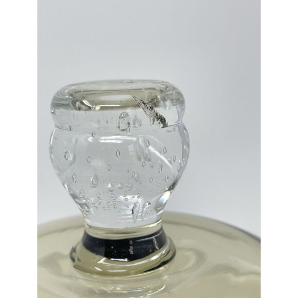 Smoke Gray Controlled Bubbles Pedestal Candy Dish (Maybe By Erickson Art Glass) - Picture 4 of 12